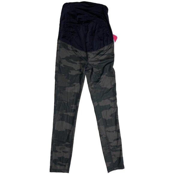 Isabel Maternity Leggings Women's‎ XS Green Black Camo Crossover Support Stretch - Picture 2 of 11